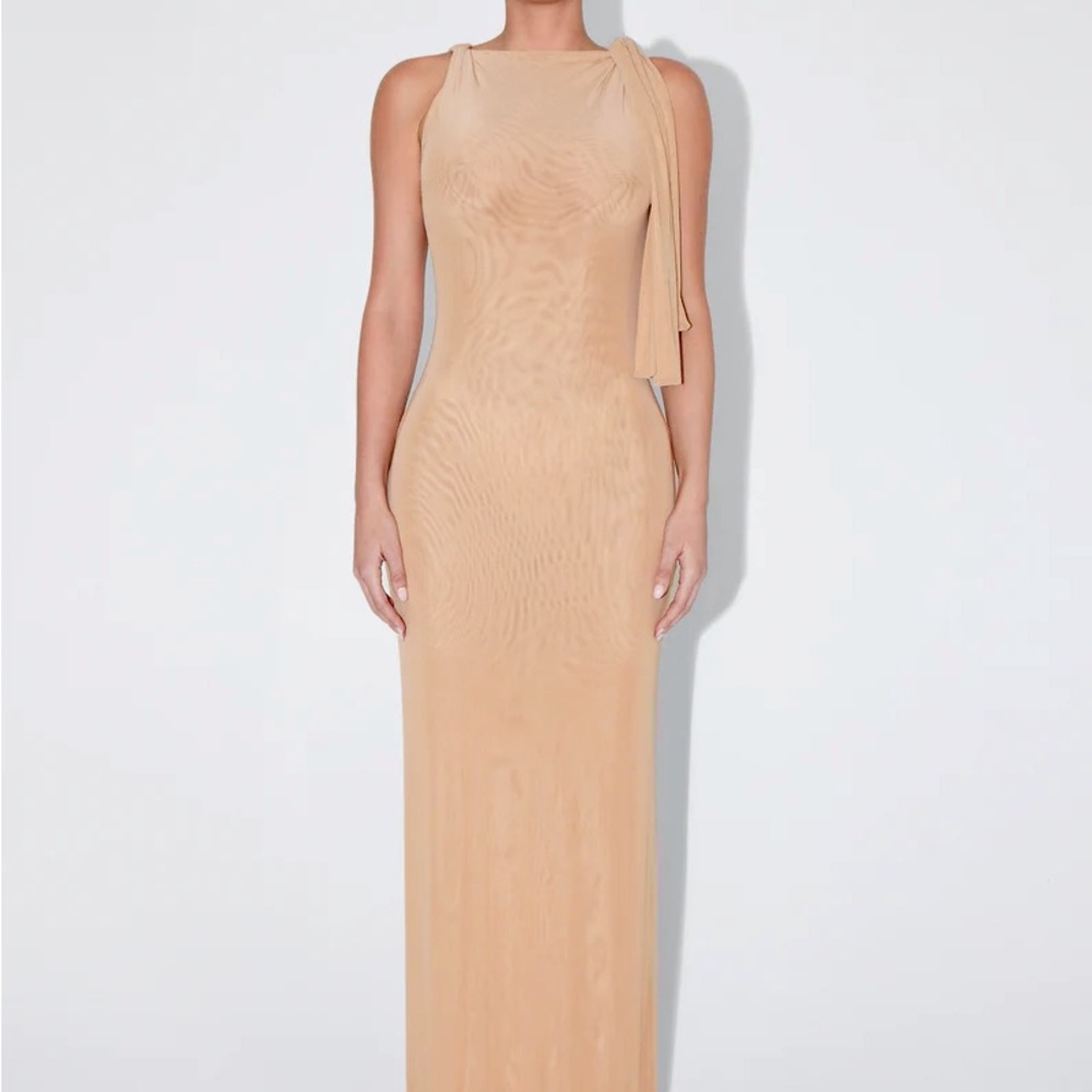 KHY MESH STRETCH KNOTTED MAXI DRES